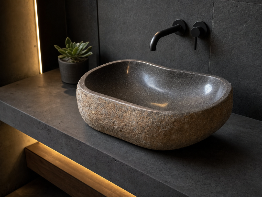 Lavabo de piedra natural - Basalto Botánico