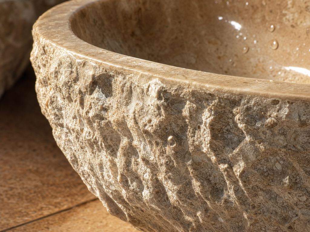 Lavabo de piedra natural - Travertino