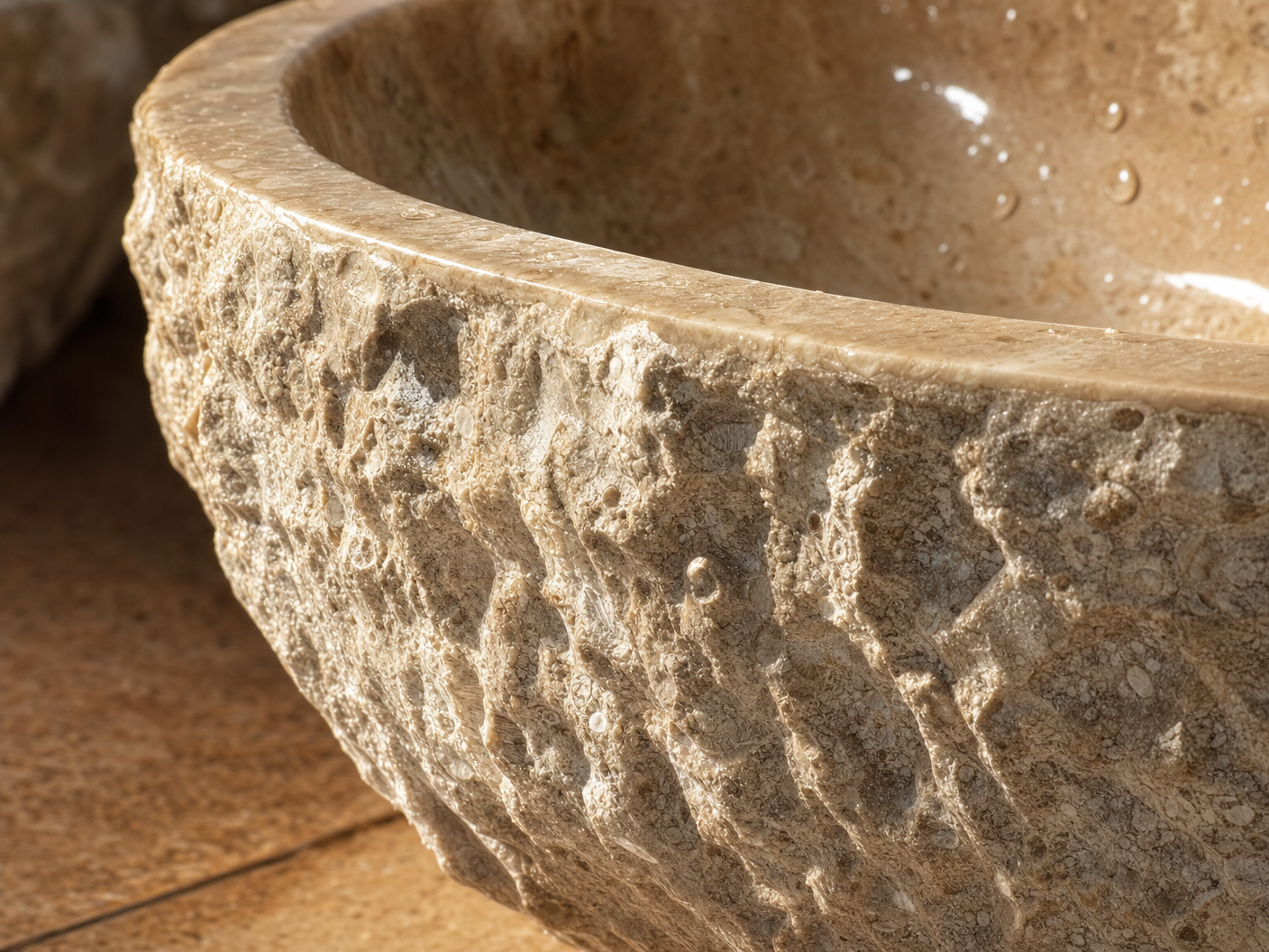 Lavabo de piedra natural - Travertino
