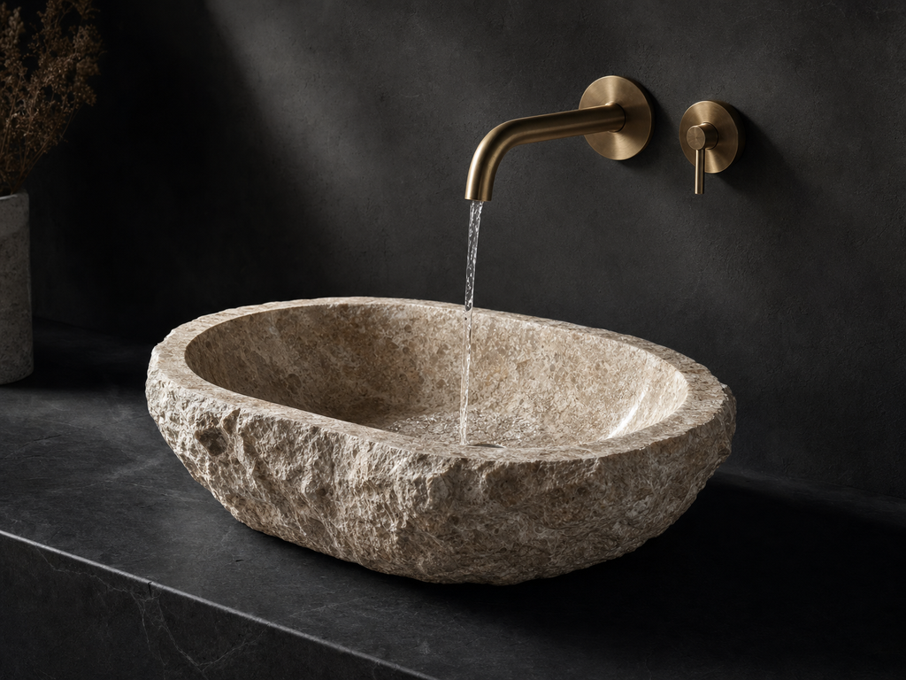Lavabo de piedra natural - Travertino