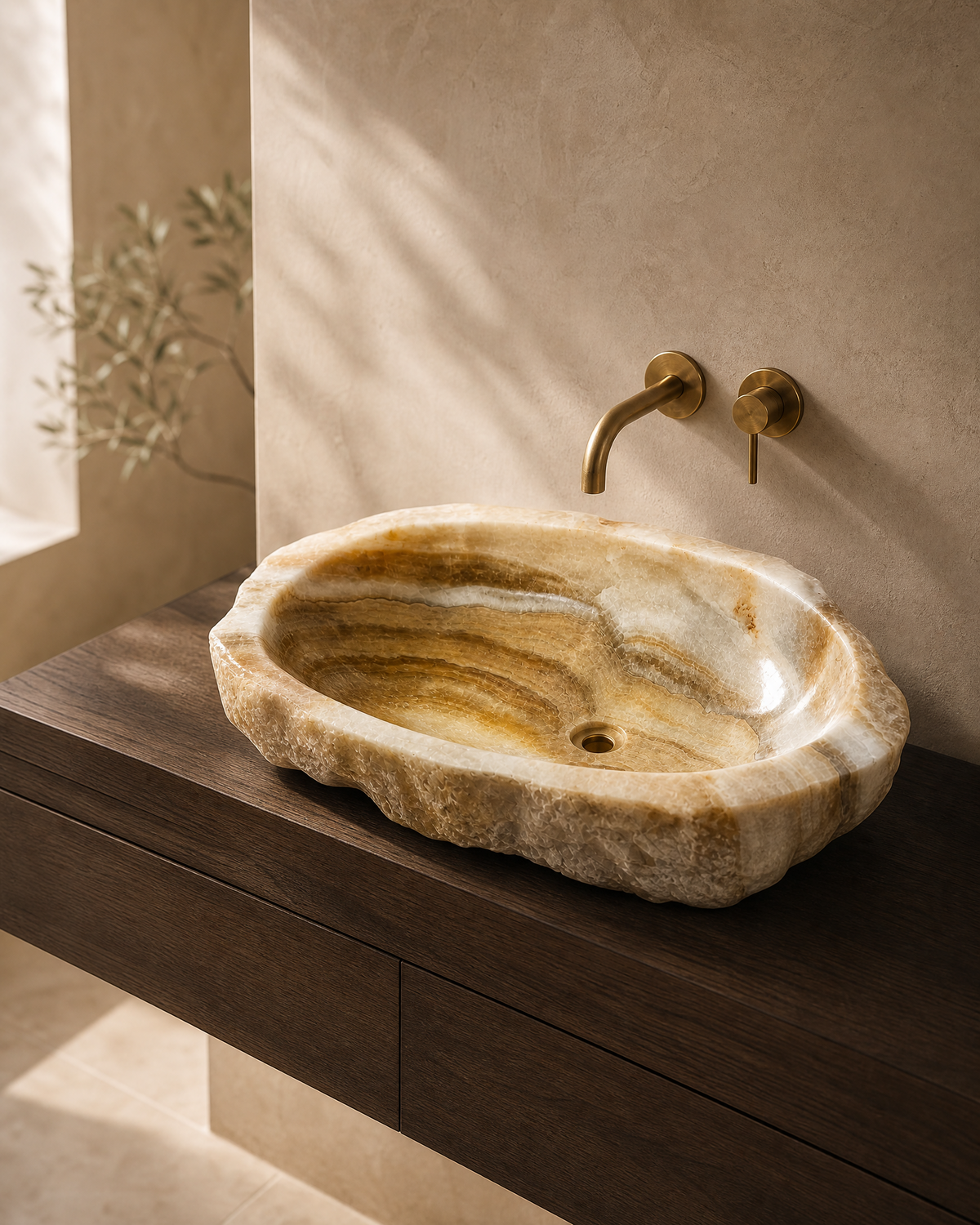 Lavabo de piedra natural - Milos