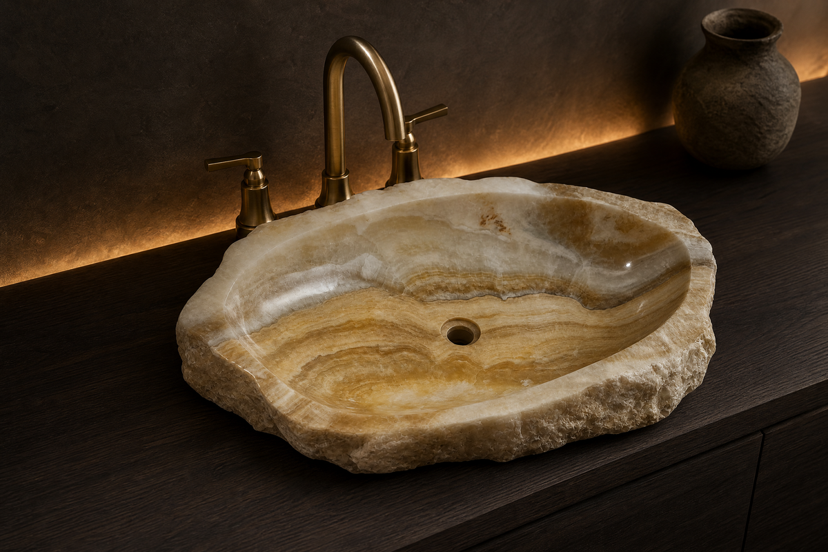 Lavabo de piedra natural - Milos