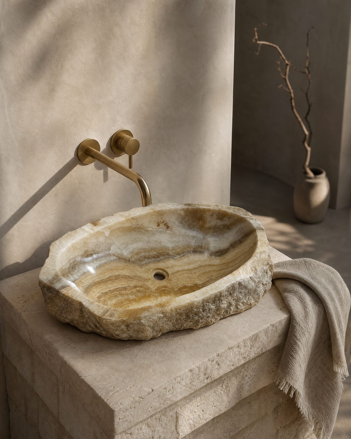 Lavabo de piedra natural - Milos
