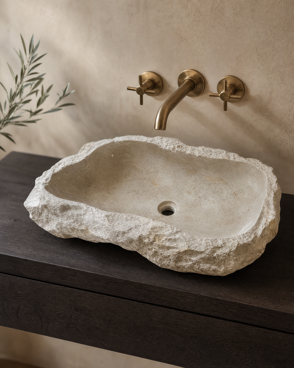 Lavabo de piedra natural - Travertino